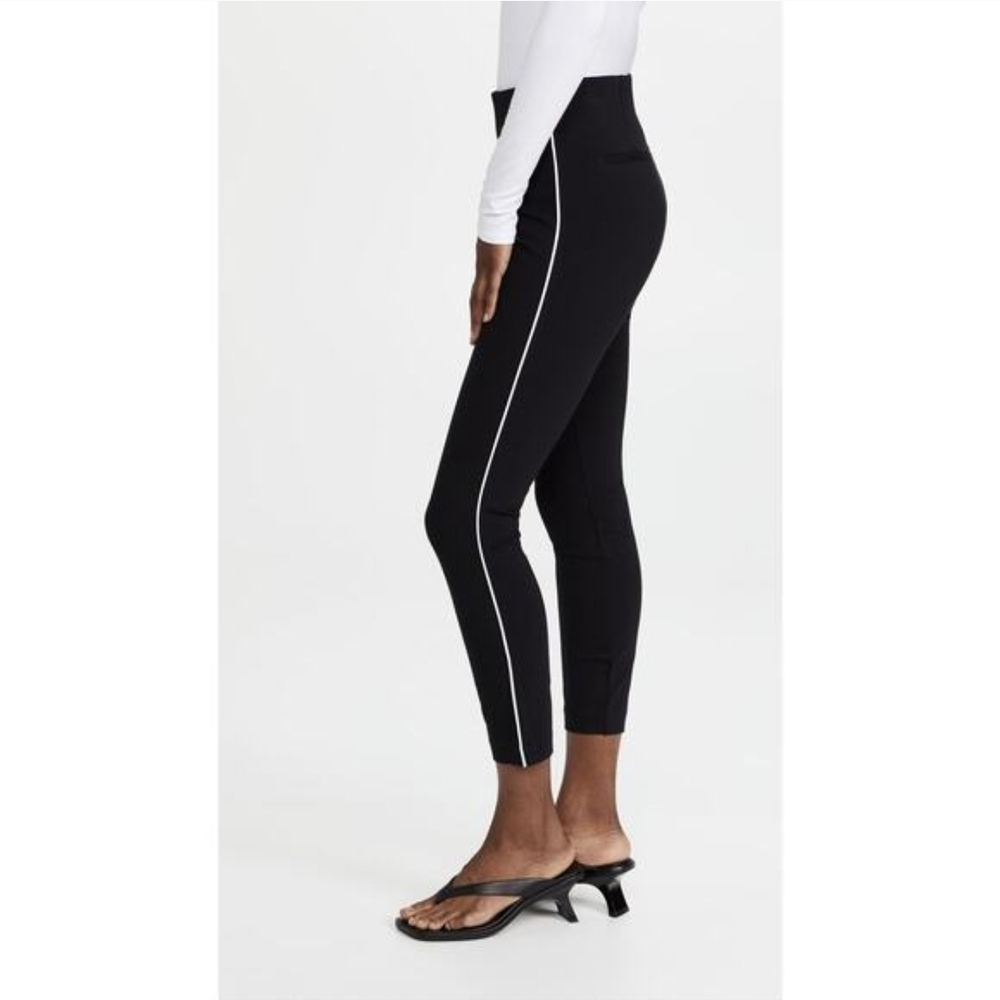 Spanx The Perfect Pant Ankle Piped Skinny black and white, Womens M Petite - Picture 3 of 11